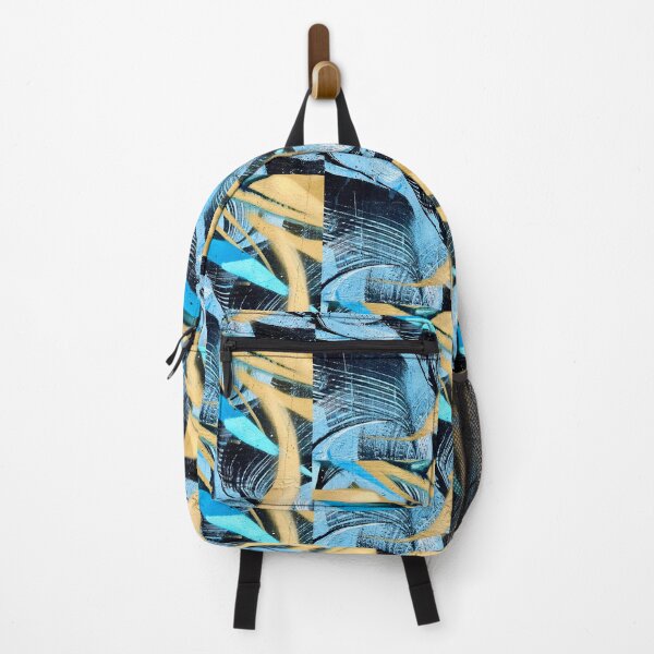 Item preview, Graffiti wall art wall art blue abstract yellow designed and sold by Tropical Blood.