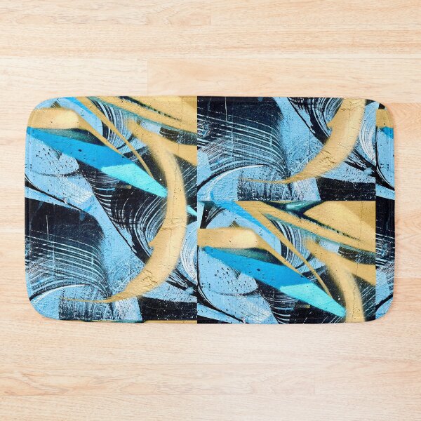 Item preview, Graffiti wall art wall art blue abstract yellow  designed and sold by Tropical Blood.