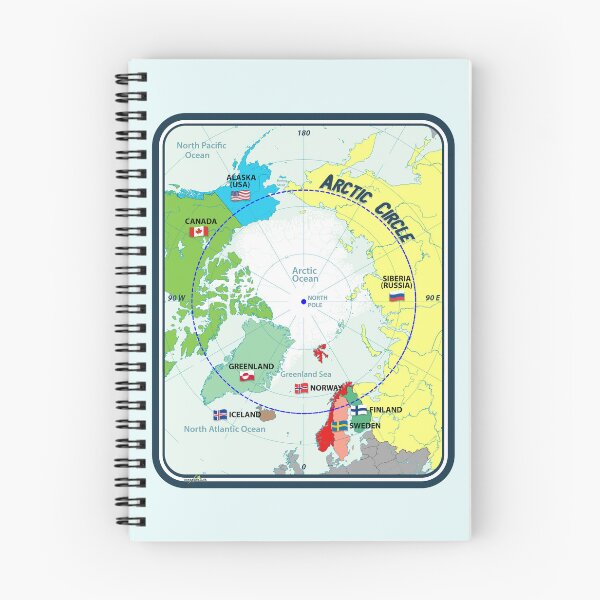 Item preview, Arctic Circle North Pole Map Sticker T-Shirt 02 designed and sold by OuterShellUK.