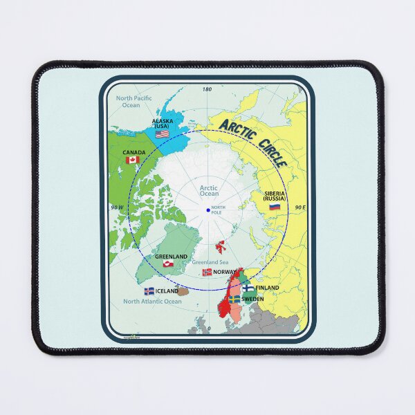Item preview, Arctic Circle North Pole Map Sticker T-Shirt 02 designed and sold by OuterShellUK.