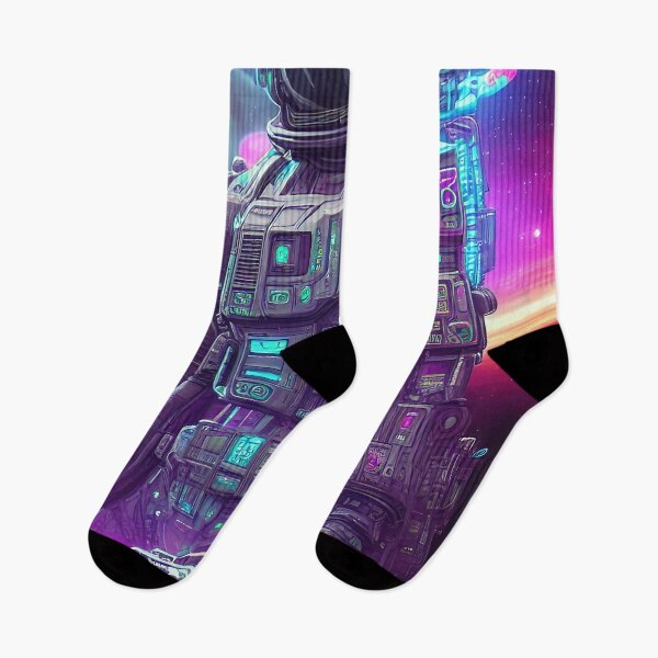 Item preview, Purple robot futuristic, scifi, robotics, cool, space, tech, cyber designed and sold by Cyber Kids.
