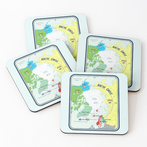 Item preview, Arctic Circle North Pole Map Sticker T-Shirt 02 designed and sold by OuterShellUK.
