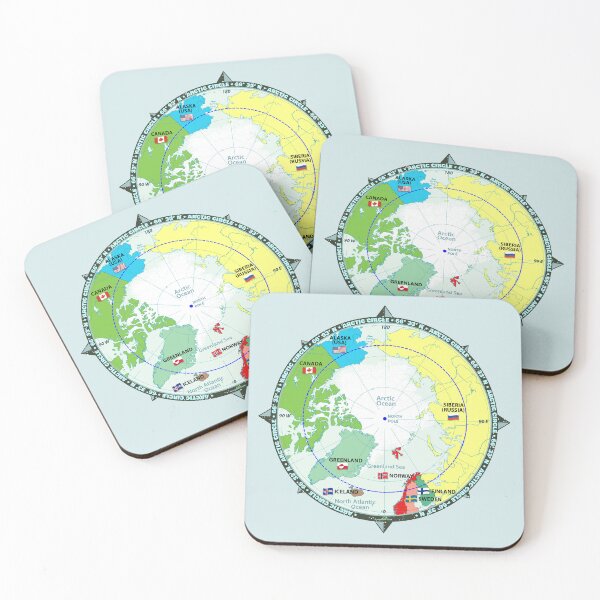 Item preview, Arctic Circle North Pole Map Sticker T-Shirt 01 designed and sold by OuterShellUK.
