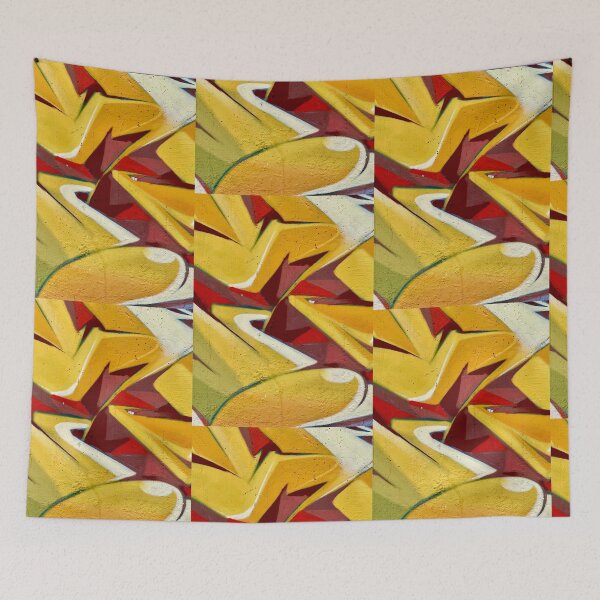 Item preview, Graffiti wall yellow red wall art  designed and sold by Tropical Blood.