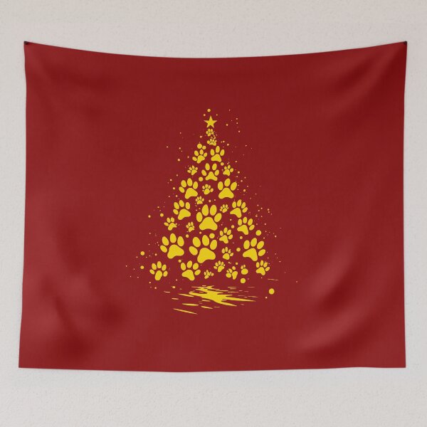 Item preview, Dog Lover Paw Print Christmas Tree 4 designed and sold by taiche.