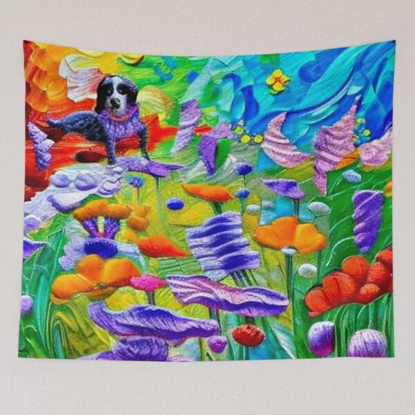 Item preview, Dog among flowers designed and sold by George Hutton Hunter.