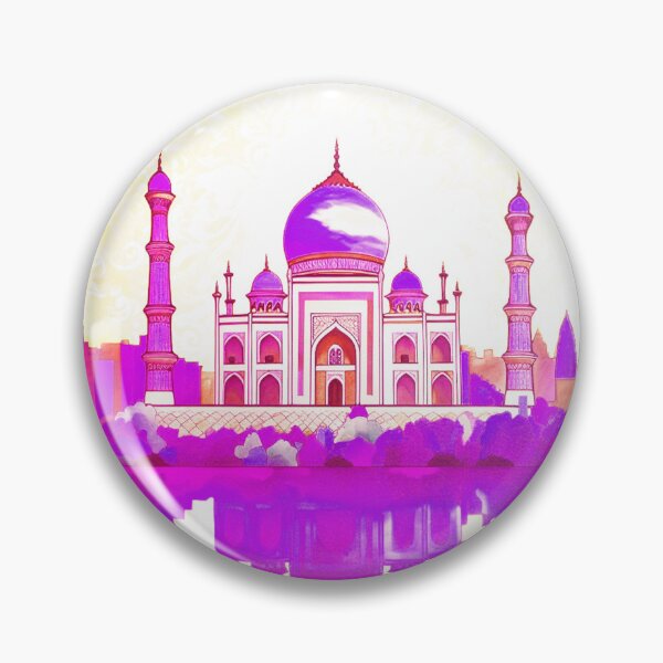 Item preview, The Taj Mahal, India, Indigo-pink, AI Generated Art - An Iconic Monument and Beautiful Tomb designed and sold by studioSharonKay.