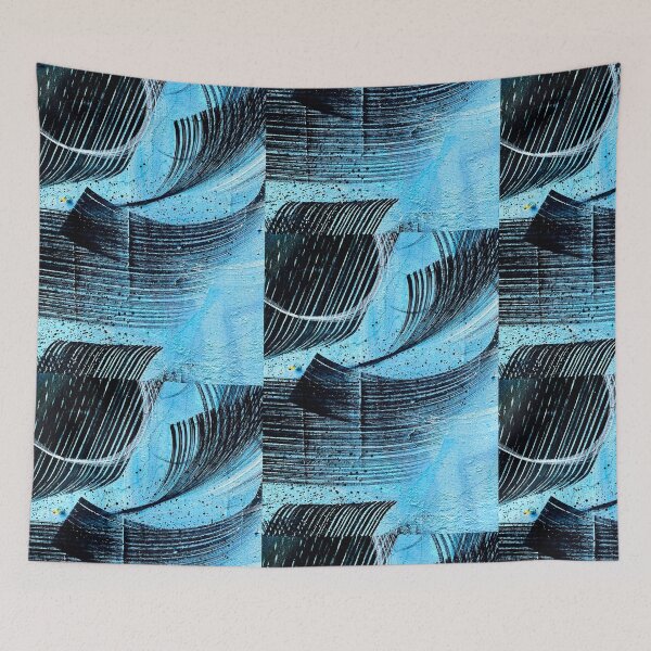 Item preview, Blue graffiti wall wall art blue art abstract  designed and sold by Tropical Blood.