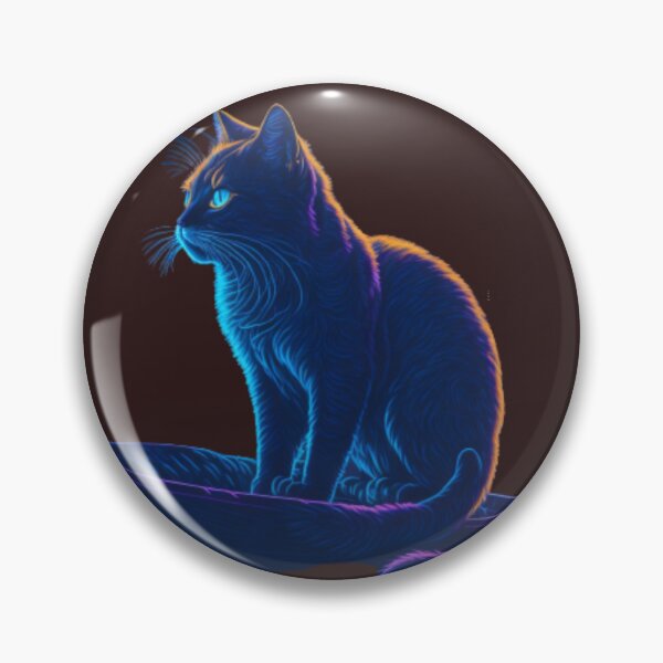 Item preview, Cute cat , neon light art, in the dark of night designed and sold by Bosskugental38.