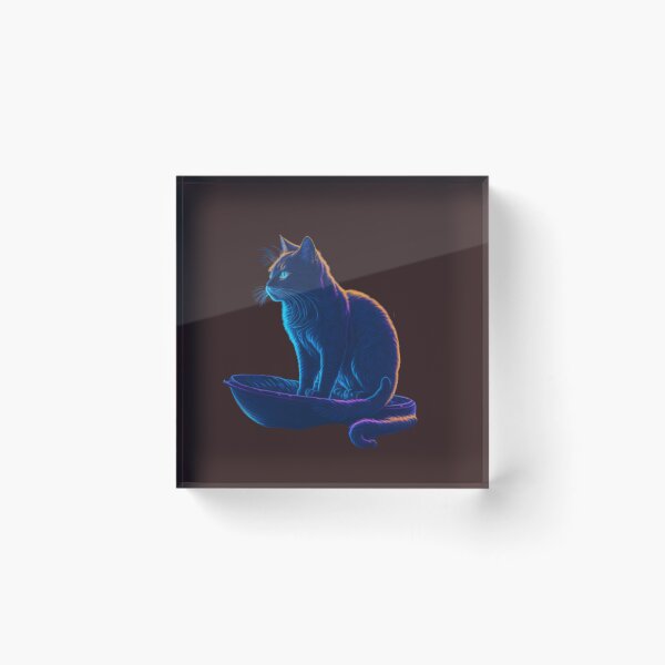 Item preview, Cute cat , neon light art, in the dark of night designed and sold by Bosskugental38.