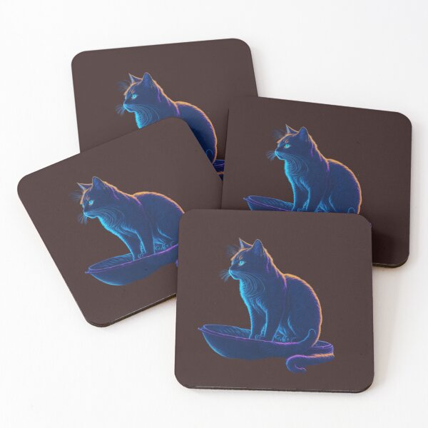 Item preview, Cute cat , neon light art, in the dark of night designed and sold by Bosskugental38.