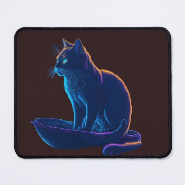 Item preview, Cute cat , neon light art, in the dark of night designed and sold by Bosskugental38.