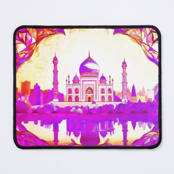 Item preview, The Taj Mahal, India, Indigo-pink, AI Generated Art - An Iconic Monument and Beautiful Tomb designed and sold by studioSharonKay.