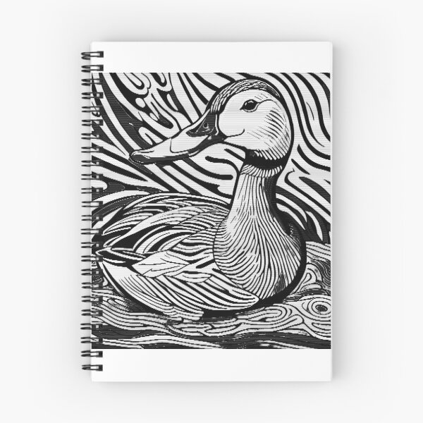 Item preview, Funky artistic design of a monochrome black and white duck and goose  designed and sold by mennawagih7.