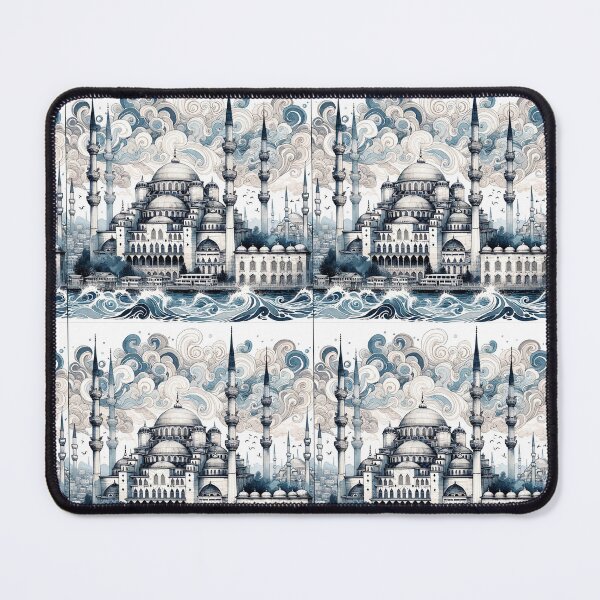 Item preview, Ink-Washed Elegance: Istanbul's Mosque in Monochrome designed and sold by JohannesLux.