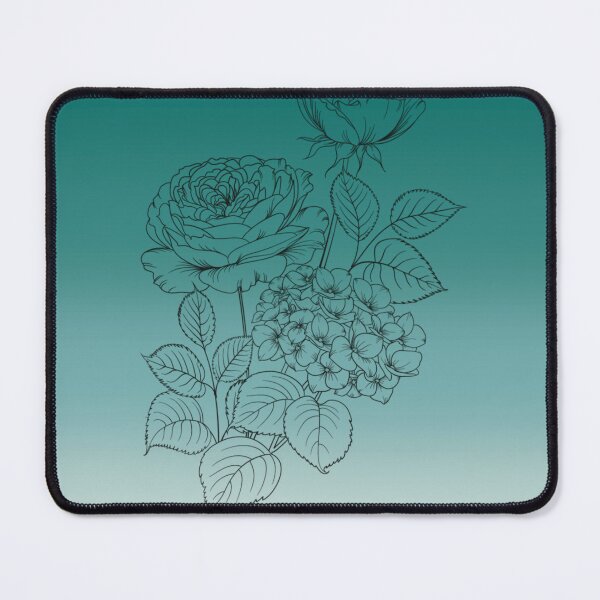 Item preview, Ocean Gradient with Black Flowers designed and sold by RabbitHeartArt.