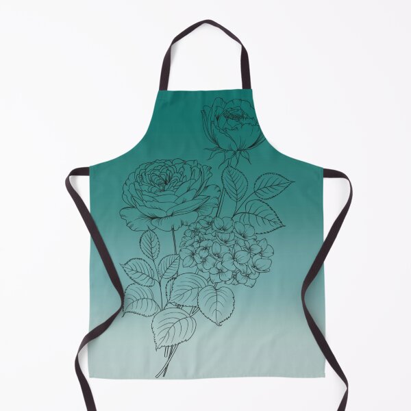 Item preview, Ocean Gradient with Black Flowers designed and sold by RabbitHeartArt.