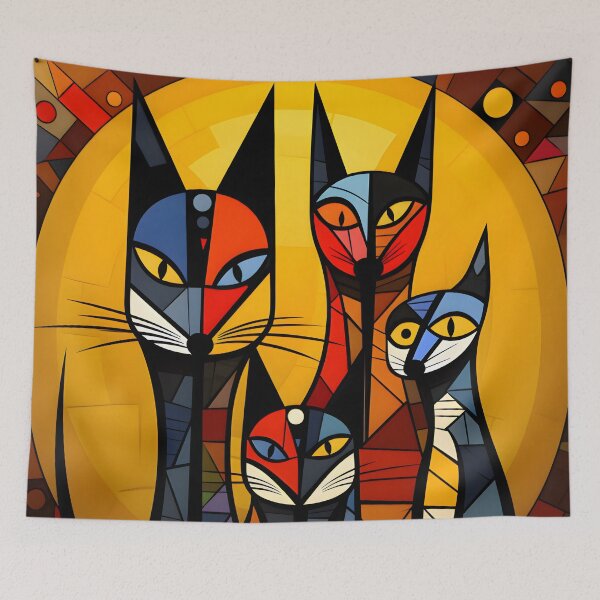 Item preview, Moonlit Cat Family: Luna, Sol, Stella, and Milo designed and sold by SilverlynDraws.