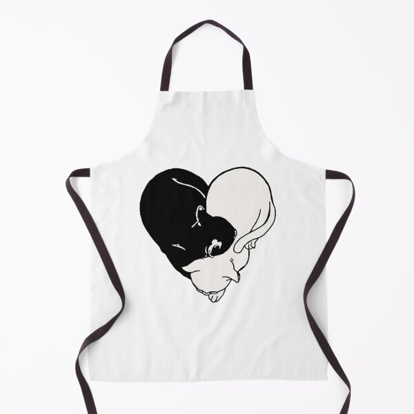 Item preview, Black and white cat snuggled together in the shape of a heart designed and sold by adesignworld.