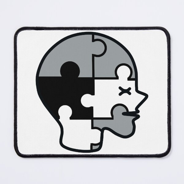 Item preview, A line drawing of a person's head divided into puzzle pieces. designed and sold by Chattakan.