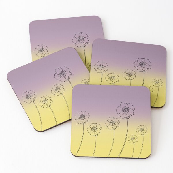 Item preview, Purple and Yellow Gradient with Black Flowers designed and sold by RabbitHeartArt.
