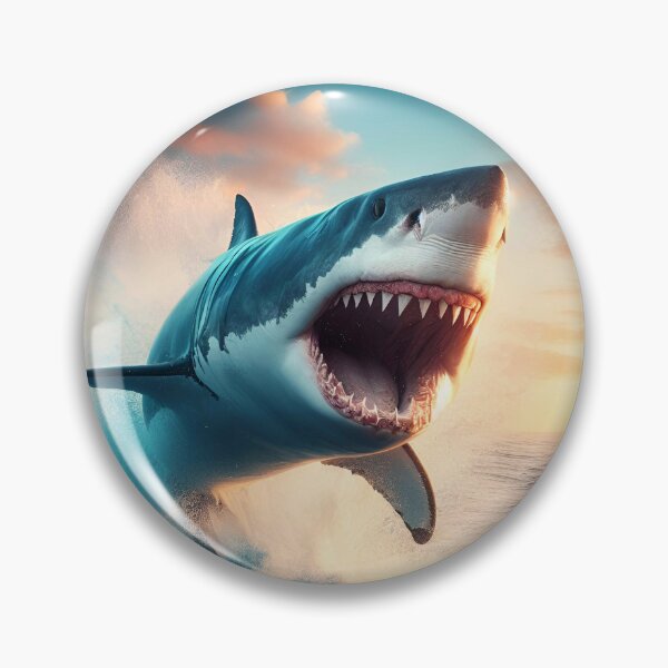Item preview, Great white shark jumping out of the water designed and sold by ART-POD-PL.