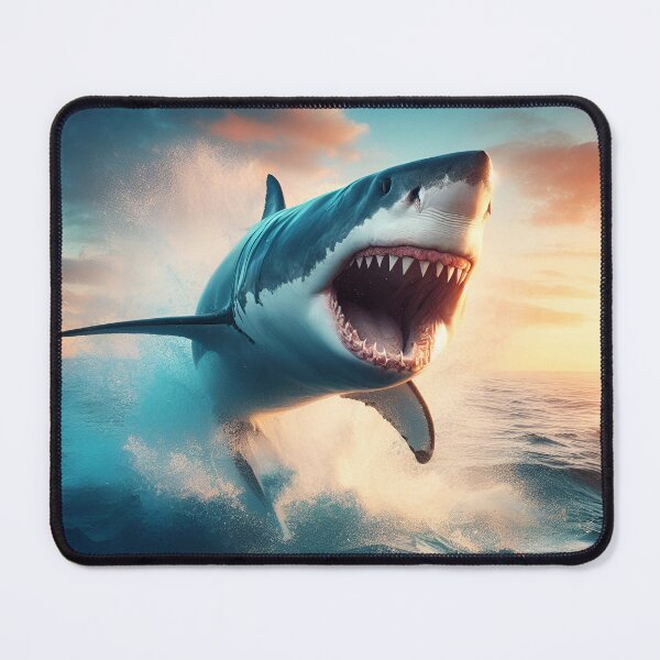 Item preview, Great white shark jumping out of the water designed and sold by ART-POD-PL.