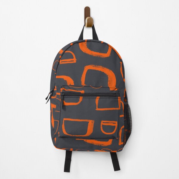 Item preview, Orange Brushstrokes on Black Abstract Pattern designed and sold by Blue-Banana.