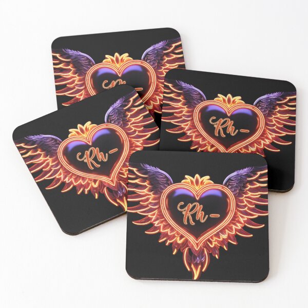 Item preview, Rhesus Negative Bloodline Heart With Wings Neon Glow designed and sold by Tau Tia L Douglass.