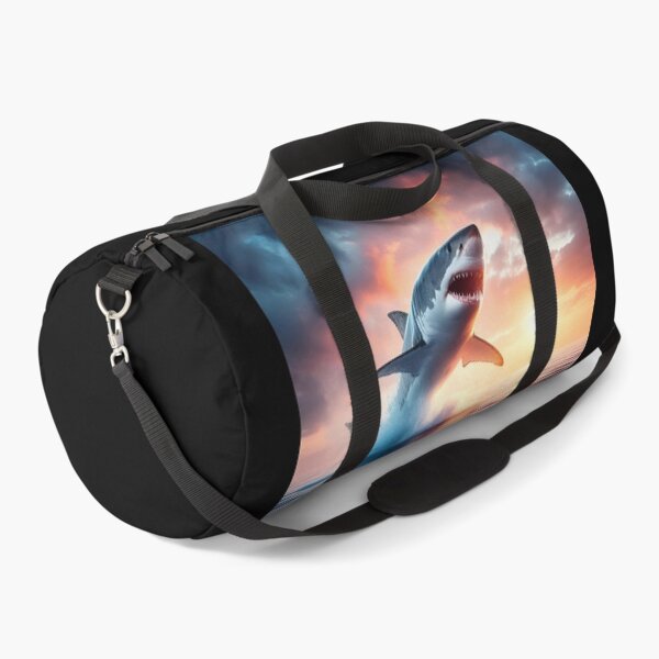 Item preview, Great white shark jumping out of the water at sunset designed and sold by ART-POD-PL.