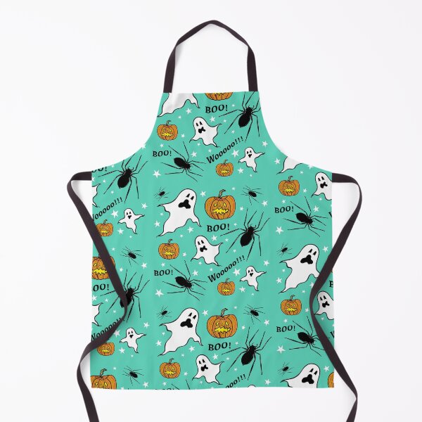 Item preview, Ghosts, Spiders, Pumpkins, Boo!, Wooooo!!! + Stars - Green Background designed and sold by Helen McCartney Designs.