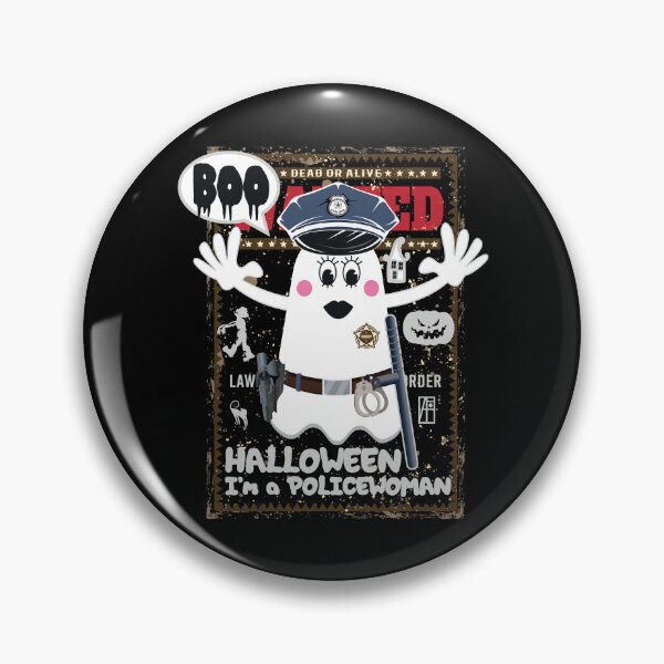 Item preview, BOO Policewoman dressed as a GHOST - cute Halloween designed and sold by ArtProjectShop.