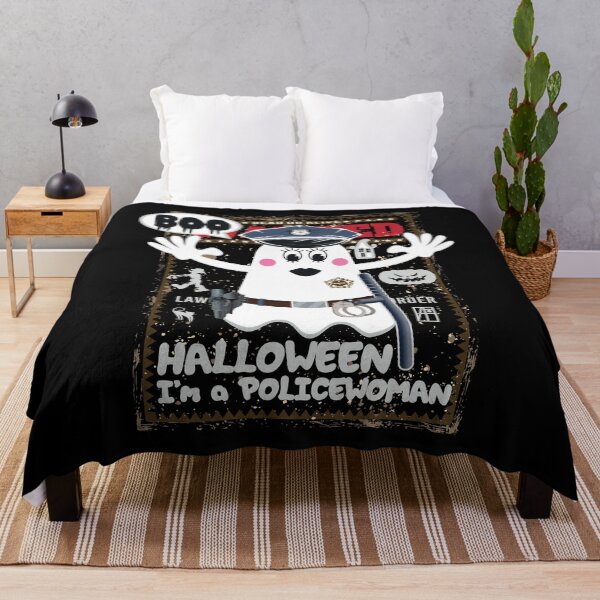 Item preview, BOO Policewoman dressed as a GHOST - cute Halloween designed and sold by ArtProjectShop.