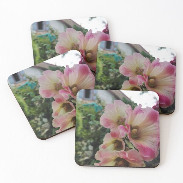 Item preview, Hollyhocks At Dusk In Jardin de la Maison Rose designed and sold by JacquiRose23.