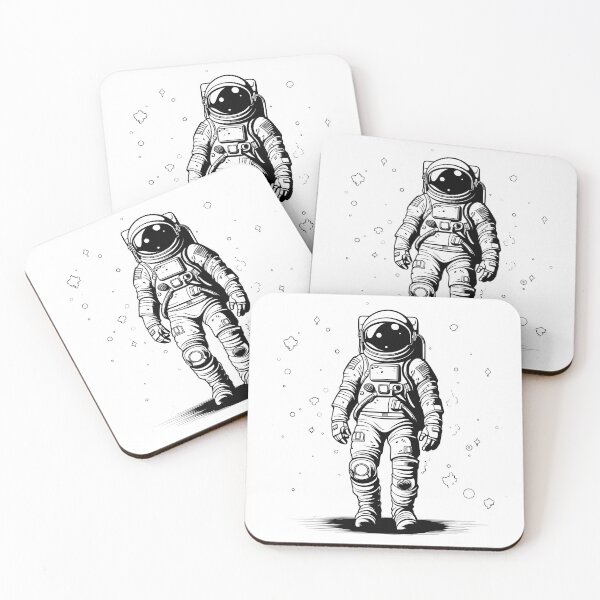 Aperçu de l'œuvre Astronaute noir et blanc créée et vendue par robrad.