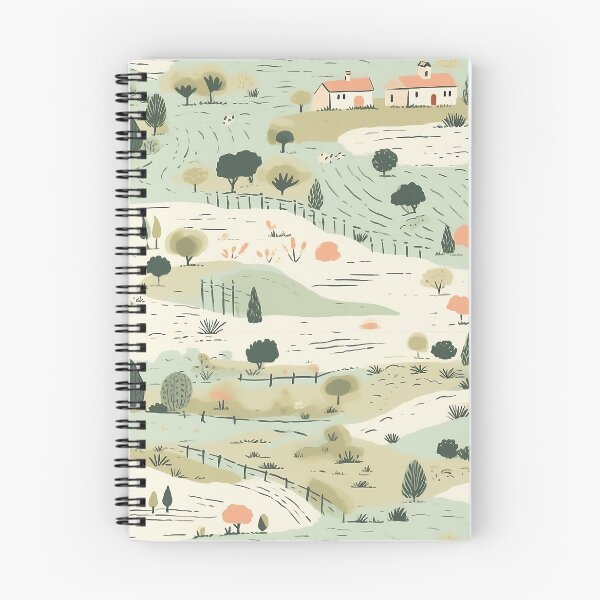 Item preview, Countryside scene seamless pattern, realistic landscapes designed and sold by exitbird.