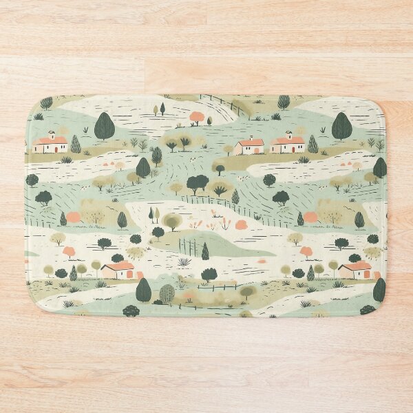 Item preview, Countryside scene seamless pattern, realistic landscapes designed and sold by exitbird.