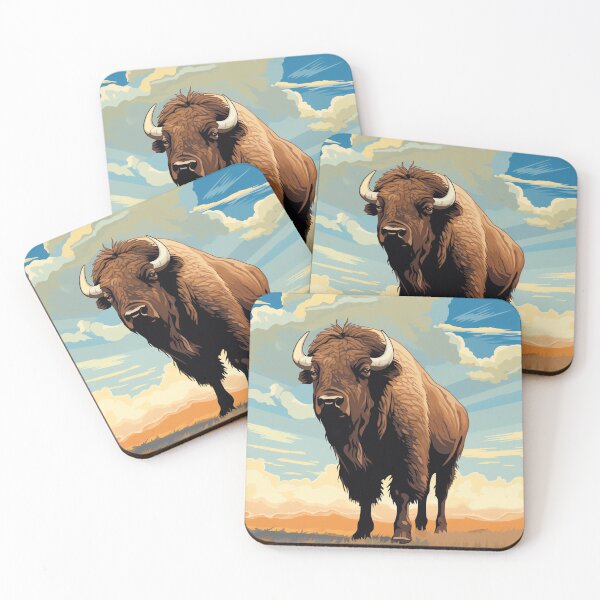 Item preview, Bison Bliss, Majestic Beauty Under Blue Sky designed and sold by WILDEVIOLET.
