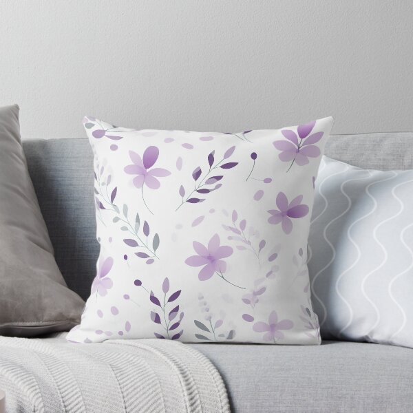 Item preview, Purple and grey seamless floral pattern, soft and dreamy atmosphere designed and sold by exitbird.