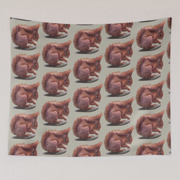 Item preview, Red squirrel eating nuts designed and sold by Dalyndigital Photography.