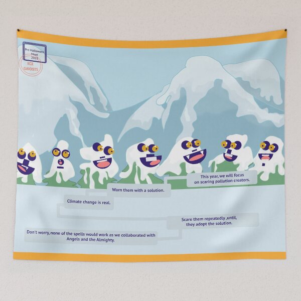 Item preview, Pre - Halloween Ice Ghosts/Monsters Meeting  (Happy Monsters Meet) designed and sold by MasalaStrokes.
