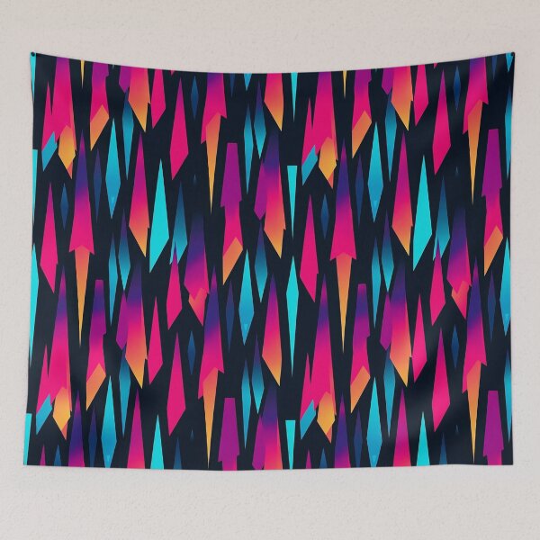 Item preview, Geometric abstract style pattern in bright neon color palette designed and sold by exitbird.