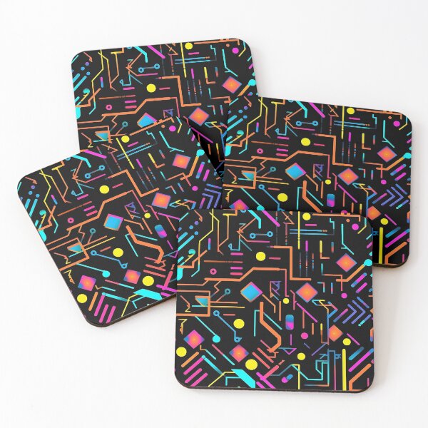 Item preview, Electronic circuit seamless pattern, vibrant geometrics, colorful designed and sold by exitbird.