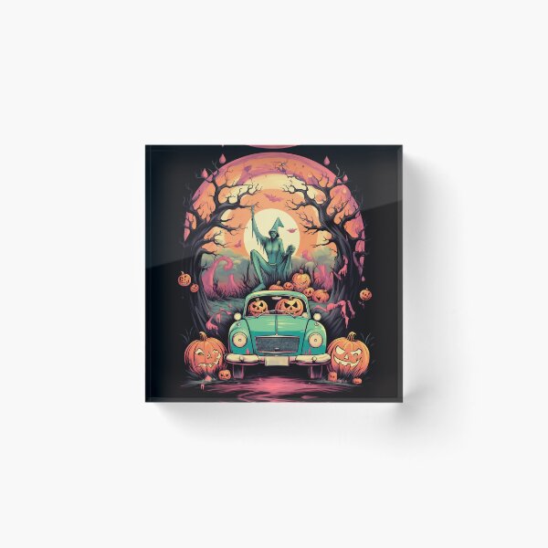 Item preview, Halloween: pumpkins driving a car designed and sold by GoldenTimesCafe.