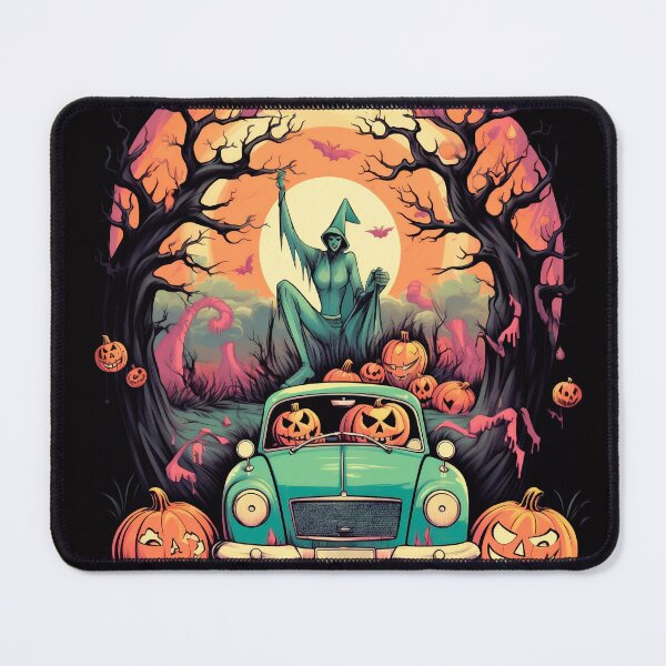 Item preview, Halloween: pumpkins driving a car designed and sold by GoldenTimesCafe.
