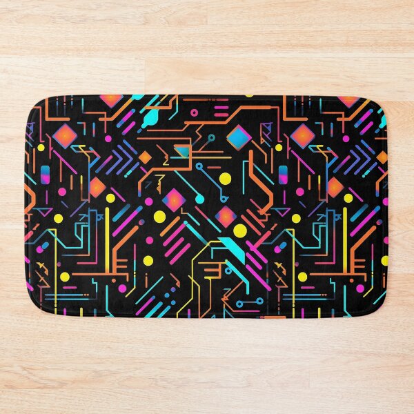 Item preview, Electronic circuit seamless pattern, vibrant geometrics, colorful designed and sold by exitbird.