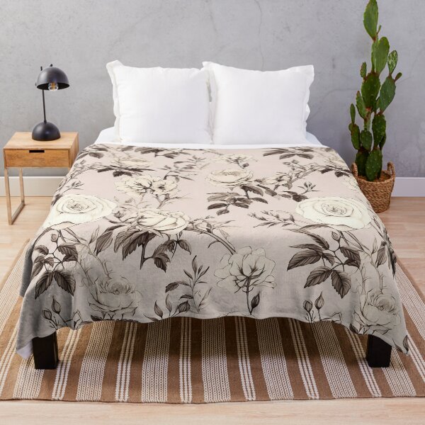 Item preview, Beige roses on a light pink background, seamless pattern, romanticism designed and sold by exitbird.