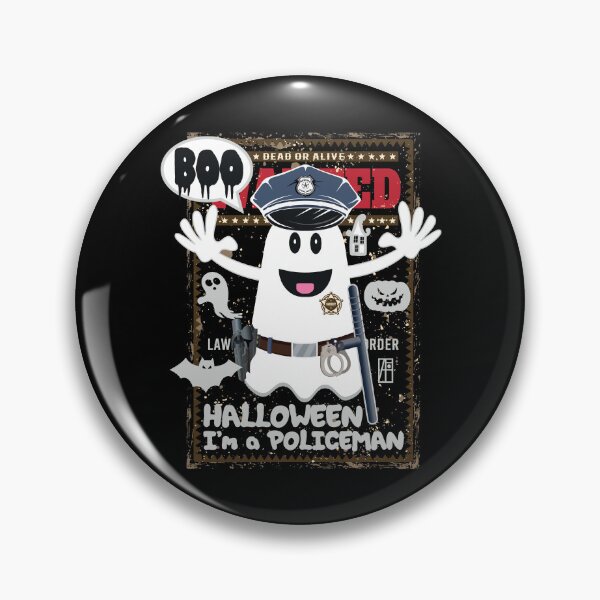 Item preview, BOO Policeman dressed as a GHOST - cute Halloween designed and sold by ArtProjectShop.