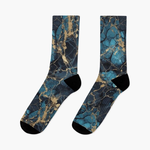 Item preview, Blue and Gold Marble Abstract Pattern designed and sold by Blue-Banana.