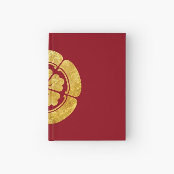 Oda Mon Japanese samurai clan faux gold on black Hardcover Journal